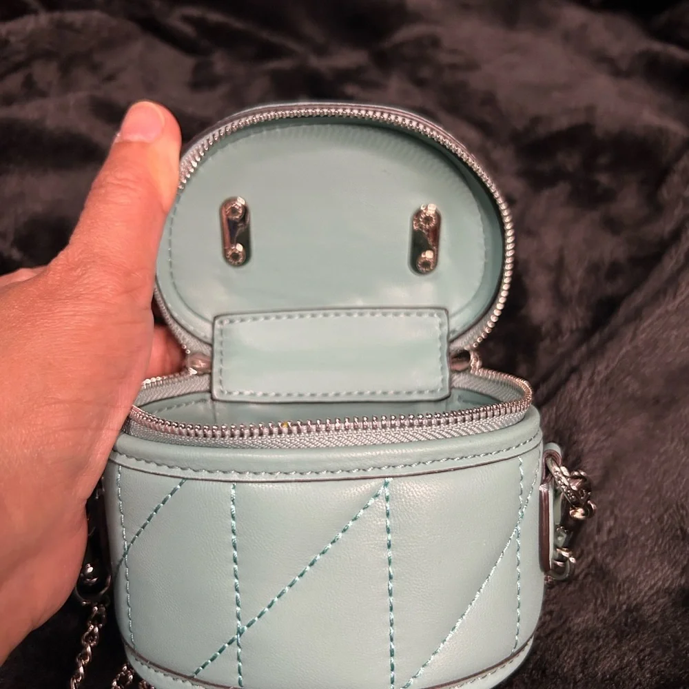 Coach Mini Bag in Teal with Silver Accents - Picture 8 of 11